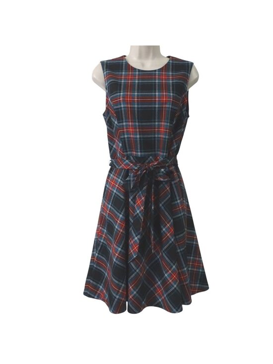 Draper James Dresses & Skirts - Draper James Sleeveless Tartan Plaid Belted Fit and Flare Dress Size 4 Preppy